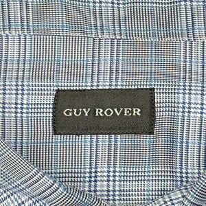 Guy Rover Button Down Shirt Mens XL Blue Glen Plaid Made In Italy Long Sleeve